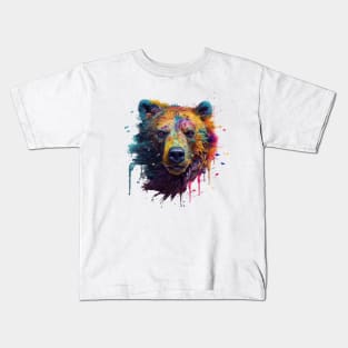 Bear Splash Art: Powerful Fantasy Representation #2 Kids T-Shirt